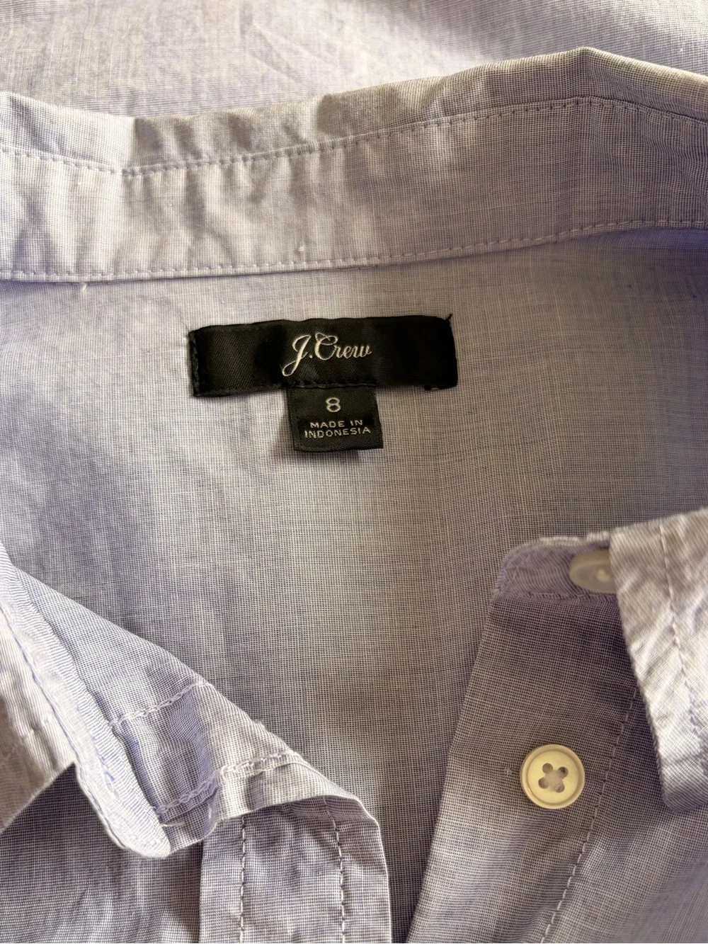 J Crew Classic fit shirt in end-on-end cotton, size 8, color Peri